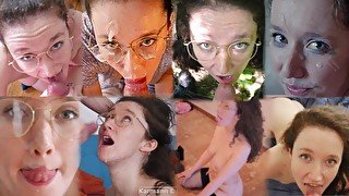 THIS SLUT LOVES GETTING COVERED IN CUM: Facial cumpilation