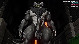 Werewolf Dragon Muscle and Hyper Growtn Animation