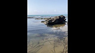 Squirting on the beach