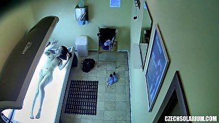 Spy Footage of Teen Girl in Solarium