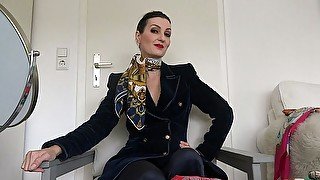 Silk scarves and dark blue velvet blazer