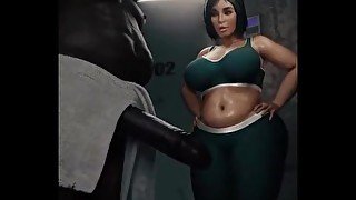 big tits 3D Karen fucked hard by fat black bbc