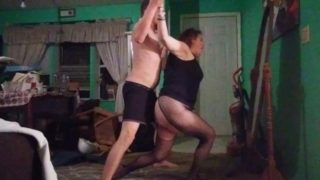 Mixed wrestling part 2. Big ass babe weakening her powerful legs spreading struggling in pain  