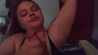 Horny slut before her friends eats her pussy out