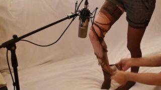 ASMR Man hands tearing stockings Scratching Pantyhose & Ripping stocking