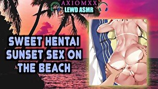 (LEWD ASMR AMBIENCE) Sweet Hentai Sunset Sex On The Beach (Orgasm, Waves, Romantic, Moaning, JOI)