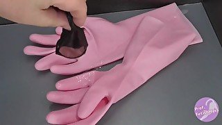 【Prof_FetihsMass】ゴム手袋にぶっかける【rubber fetishism】