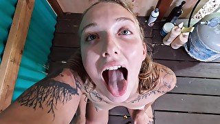 Piss and Spit On My FACE!! Slutty Teen in shower!!