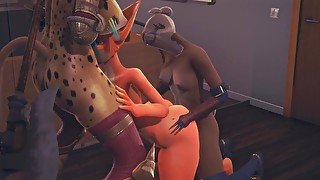 Furry Hentai foxy is fucked by futanari deer