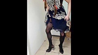 Tranny Helena Queen playing with her hard cock