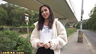 POV dirty public slut fucked outdoor by big white dick