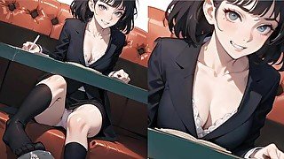 【#10 エロマゾRPG ～悪の組織のドスケベ戦闘員のエッチなセックスに主人公が敗北して射精～ 実況（体験版）】仕事中の巨乳OLの足コキで射精。 .. 【逆転RPG同人誌】エロゲーム