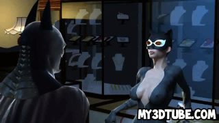 Hot 3D Catwoman sucks on Batmans rock hard cock