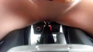 Wife fucks the gear stick