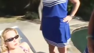 Some horny cheerleaders are under his choice