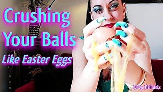 Crushing Your Balls Like Easter Eggs - Lady Bellatrix in fingernail fetish Femdom pov (teaser)