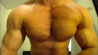 Flexing and then jackoff no cumshot