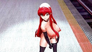 Code Geass C.C. Hentai Undress Dance Lupin Big Boobs MMD 3D - enterprise - Red Hair Color Edit Smixix