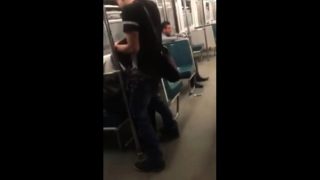 Asian twink get's BJ from older man in a subway