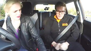 Fake Driving School Sexy busty posh blonde examiner sucks and fucks