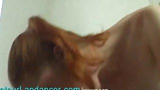 Czech redhead lapdances and does BJ