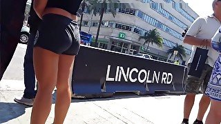 Candid teen 18+ perfection booty in shorts