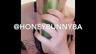 Sucking and fucking a cucumber up my ass