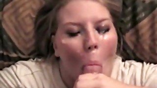 Blonde wife big facial