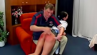 Teen ass spanked over the knee style