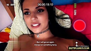 Dark Hair porn star hard sex with ejaculation