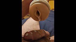 Giving one of my fleshlights a deep creampie !