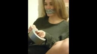 Duct Tape Gagged Masturbation (Button solo from the Duo Duct Tape video)