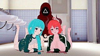 SQUID GAME Horny hentai girls were fucked hard (PART 2)