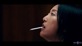 Alien Parasites - Hot asian babe smokes and rides big white cock