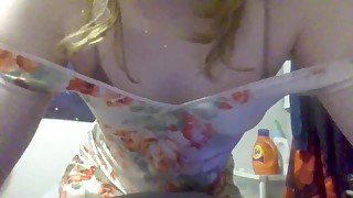 POV trans girl fucks you in a flower dress