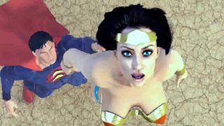 3D Wonder Woman sucking on Superman's hard cock