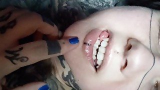 The most giggliest inked up big boobs split tongue play