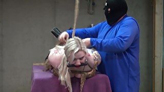 Busty Stripper Hogtied