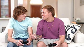 Stepmommy bangs her stepson and his best bud in a threesome