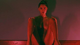 Gorgeous model strips to pose with sexy boobs and pussy