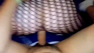 Mesmerizing fishnet reverse cowgirl and doggystyle creampie!