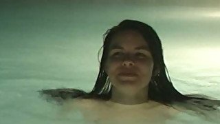 Orgasm in a swimming pool