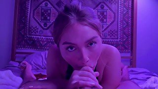 POV HIPPY CHICK RIDES COCK WITH HUGE FACIAL ENDING