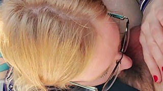 Ametuer redhead gives roadhead to stranger with salty cum and gags. Public roadhead -SugarRedXO