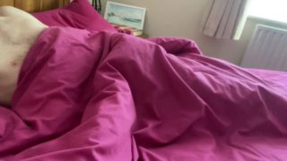 Morning glory. Undercover masturbation of stiff big dick. Married horny straight guy uncut big cock