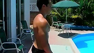 Good looking young homo fucks a young pool cleaning guy