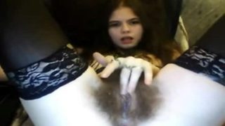 Cute hirsute teenage gal in real amateur porn video