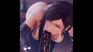 Tifa Lockhart oral creampie & Footjob (GC RAW) [Final Fantasy]