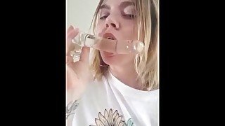 Laura Star licking Dildo