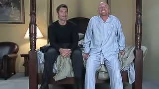 Bald Cock Sucker Getting Ass Fucked in BDSM Gay Clip